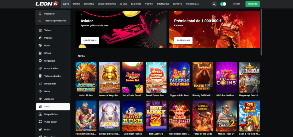 Jogos de Casino e Slots Online no LEON
