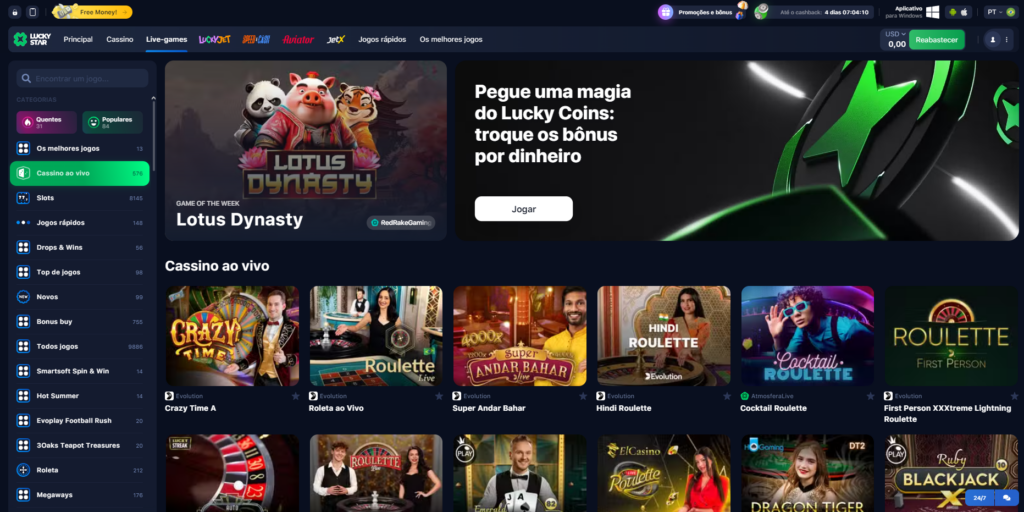 Casino ao Vivo Lucky Star