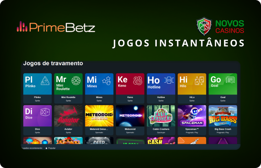 Jogos instantâneos no PrimeBetz