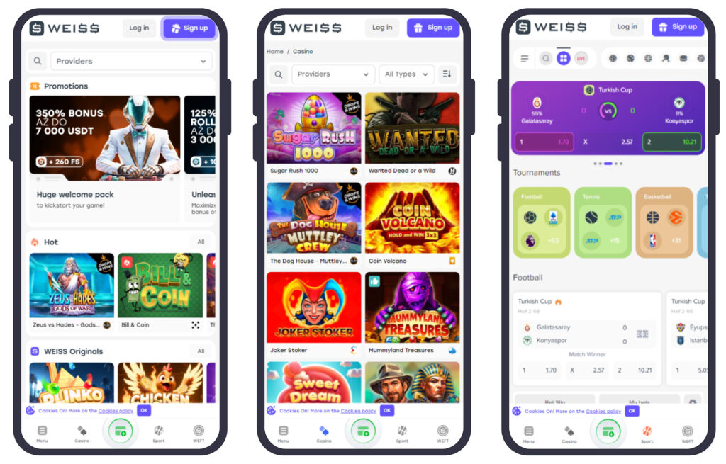 WEISS Casino versão móvel do site